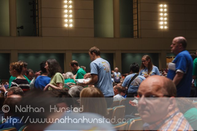 Handing out literature at the 2013 Minneapolis DFL Convention